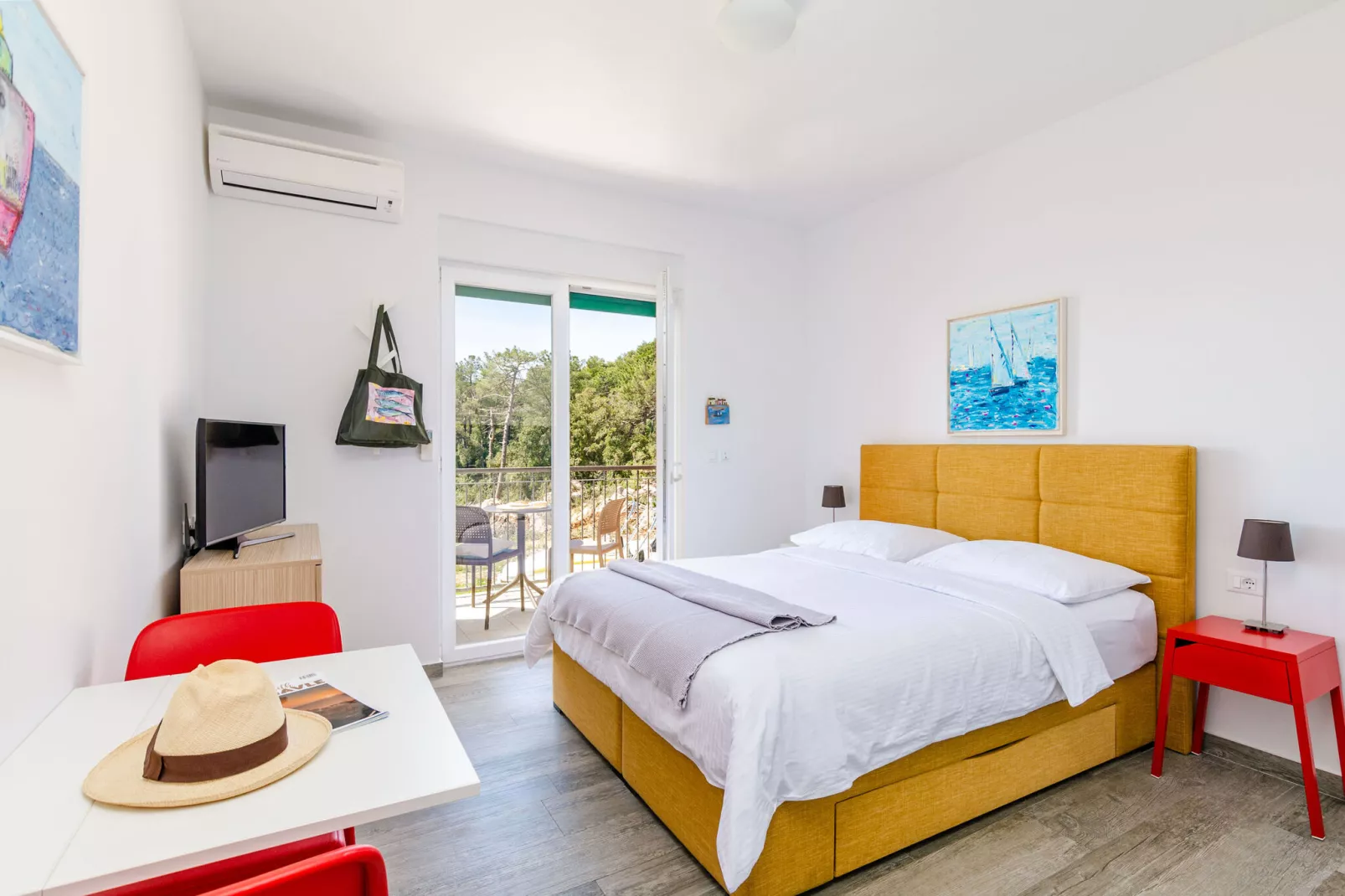 Apartments Villa Lukas - ''No.7'' Studio Apartment with Balcony and Sea View-Slaapkamer