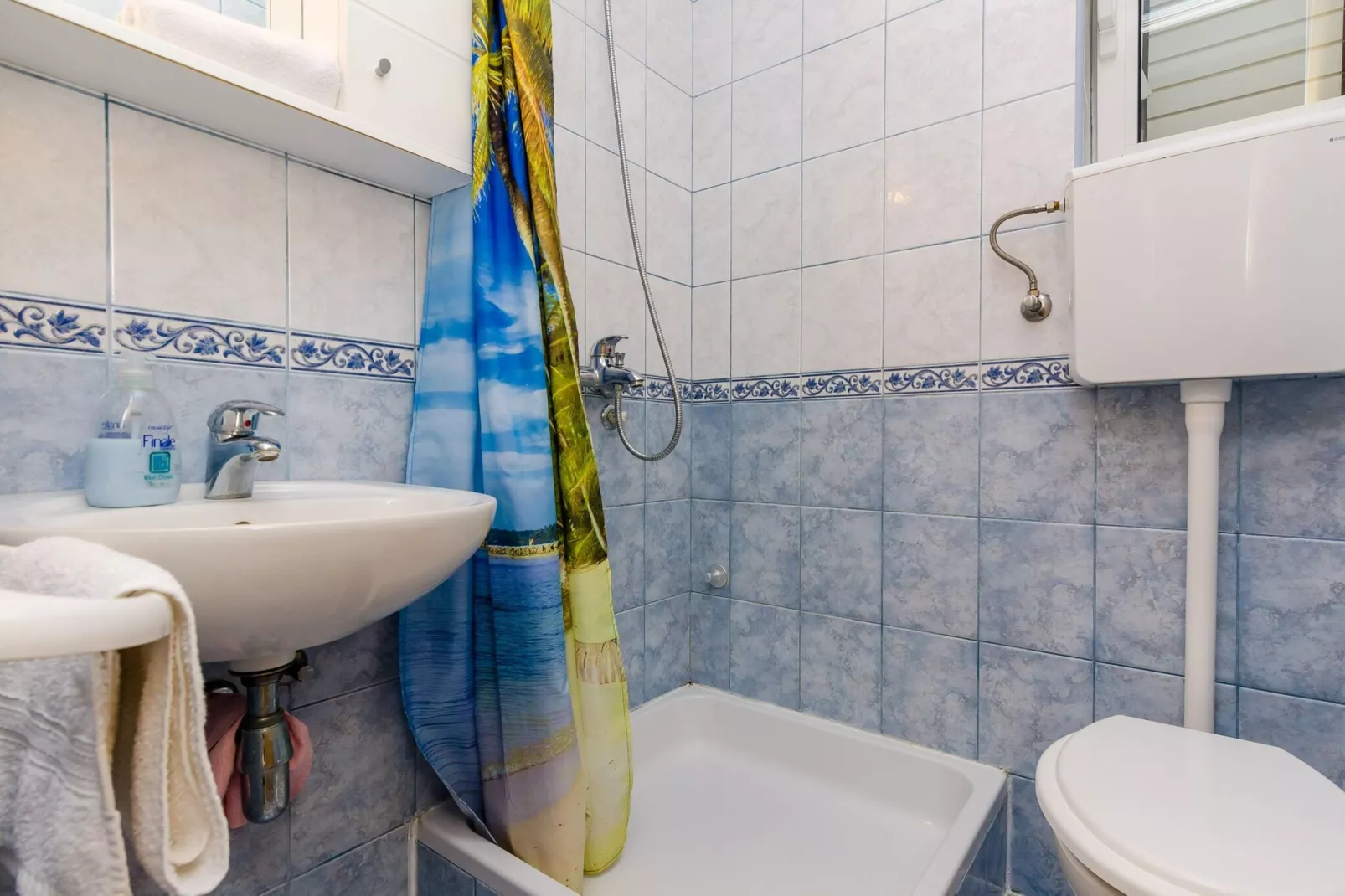 Apartments Glavor - One Bedroom Apartment with Terrace and Sea View (A1)-Badkamer