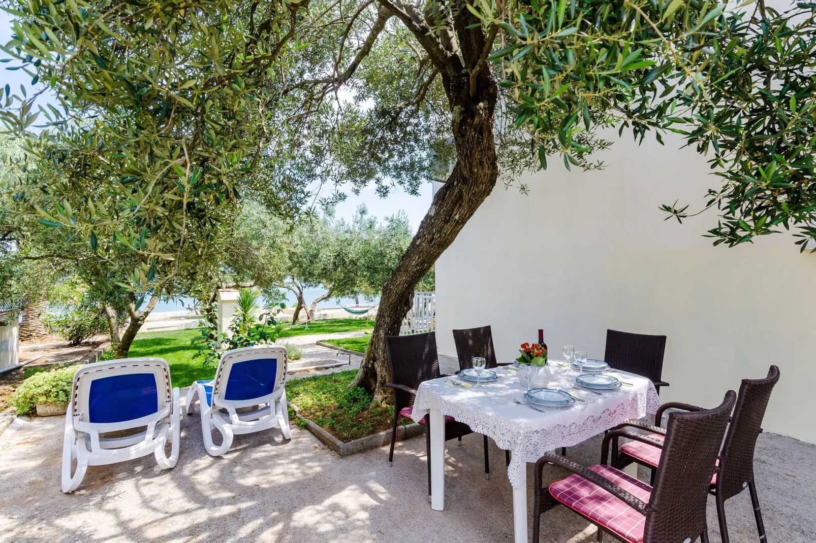 Apartments Glavor - One Bedroom Apartment with Balconies and Sea View (A5)-Terras