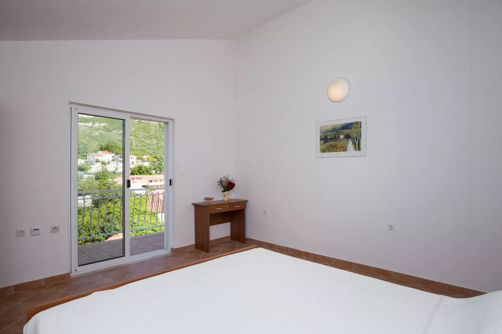 Villa Dubravka - Premium One Bedroom Apartment with Balcony and Sea View (Apartman 5)-Slaapkamer