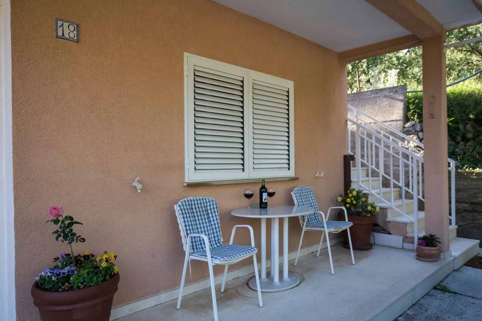 Villa Dubravka - Superior One Bedroom Apartment with Balcony and Sea View (Apartman 6)-Terrasbalkon