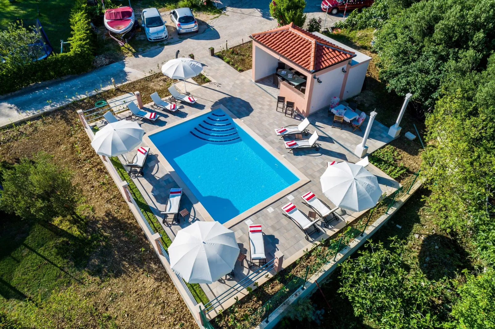 Apartments Mali Paradiso - Two Bedroom Apartment with Balcony and Pool View (A4)-Buitenlucht