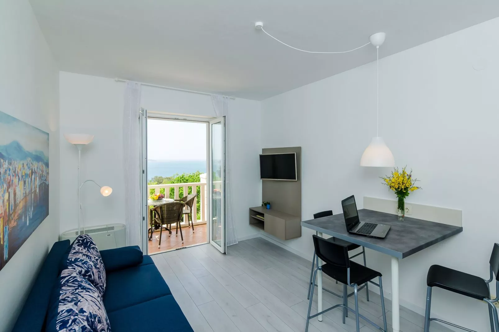 Villa Panorama Dubrovnik (A2) - Superior One Bedroom Apartment with Terrace and Sea View-Woonkamer