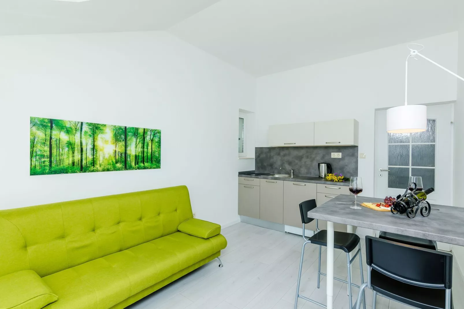 Villa Panorama Dubrovnik (A3) - Comfort One Bedroom Apartment with Balcony and sea View-Woonkamer