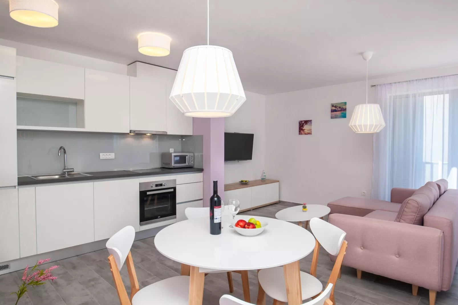 Apartments Dva Galeba - Standard One Bedroom Apartment with Partial Sea View (106)-Binnen