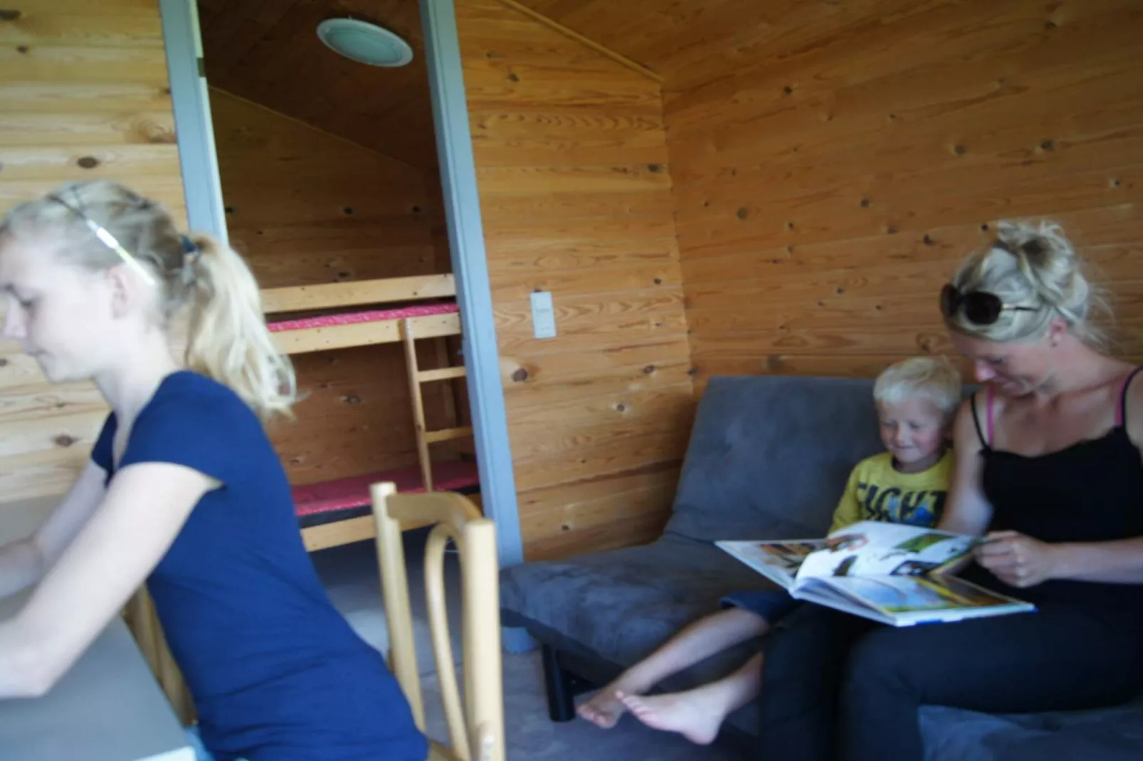 Zonnige hut in campingresort-Binnen