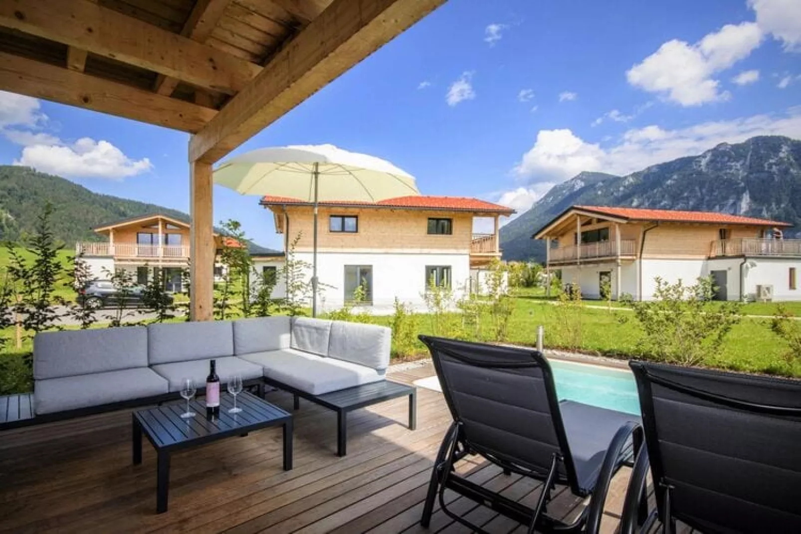 Chalet Falkenstein Inzell-Buitenkant zomer