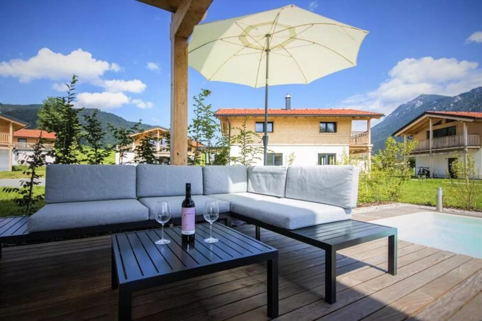 Chalet Falkenstein Inzell-Buitenkant zomer