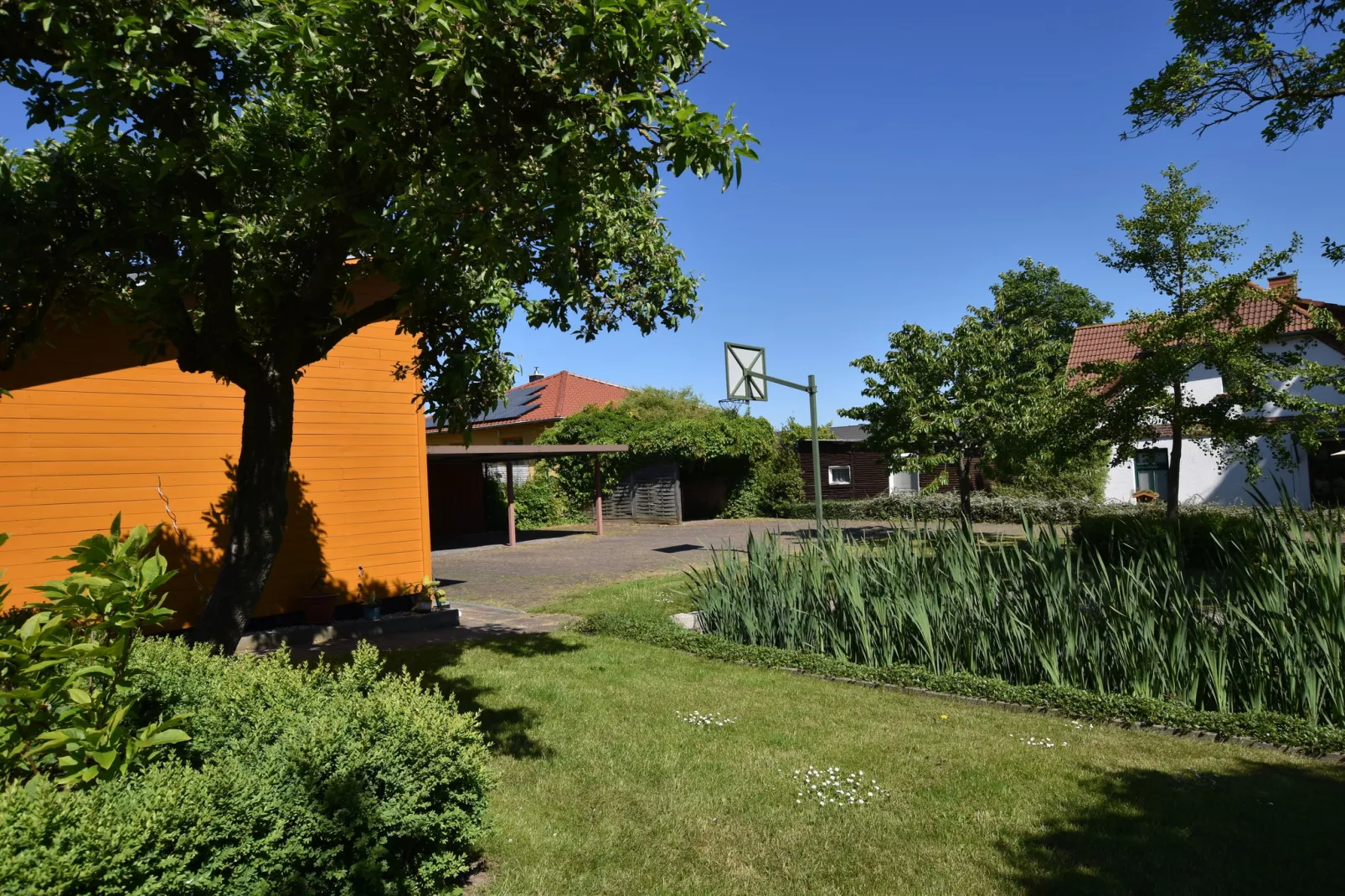 Blockhaus Zum Strande-Tuinen zomer