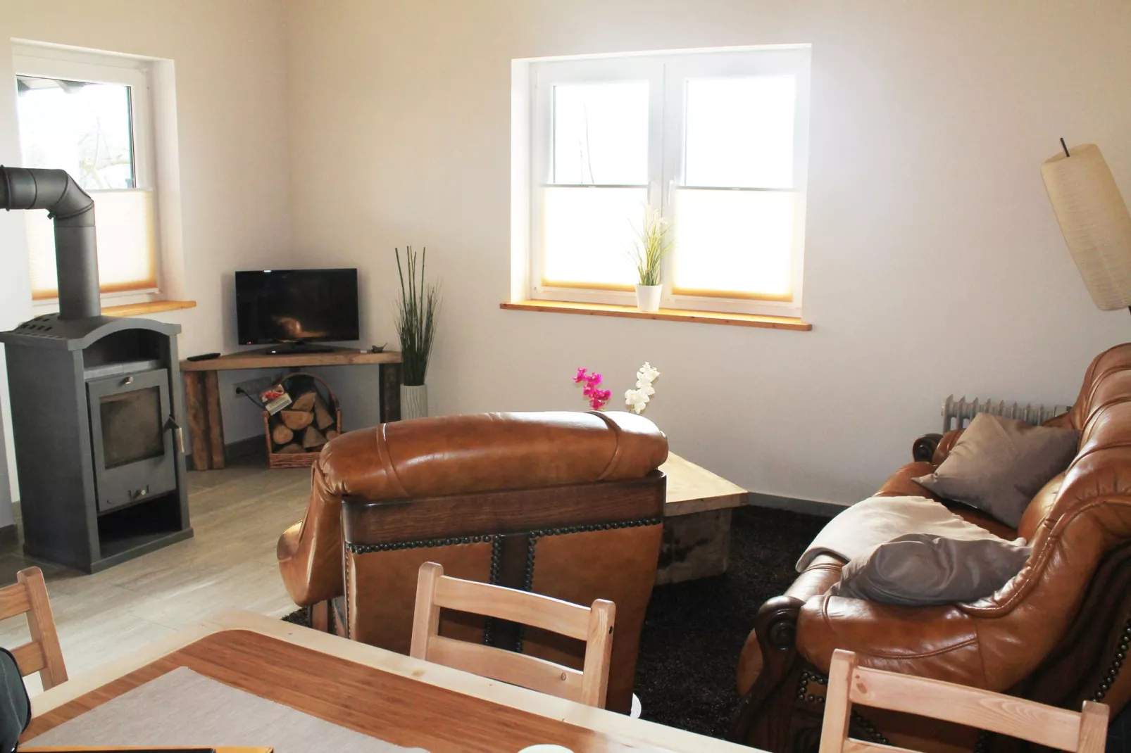 Ferienhaus Heidenholz-Woonkamer