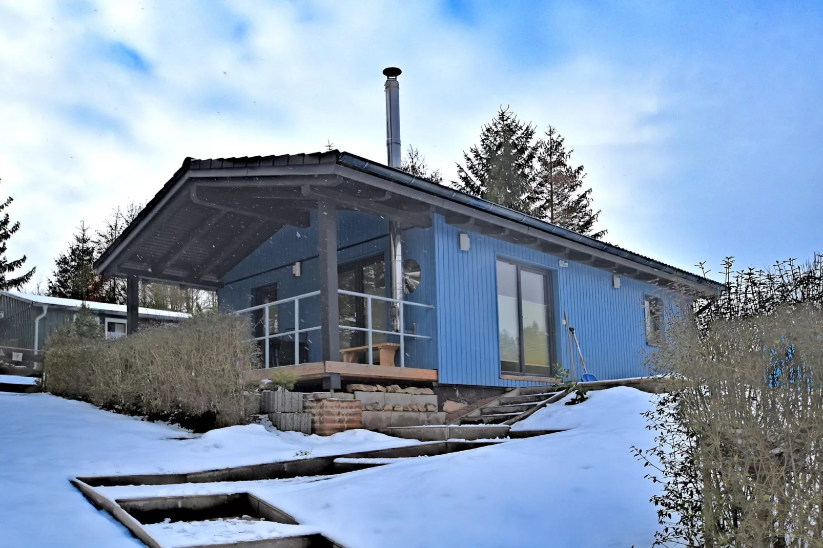 Gezellige vakantiewoning met in Güntersberge-Exterieur winter