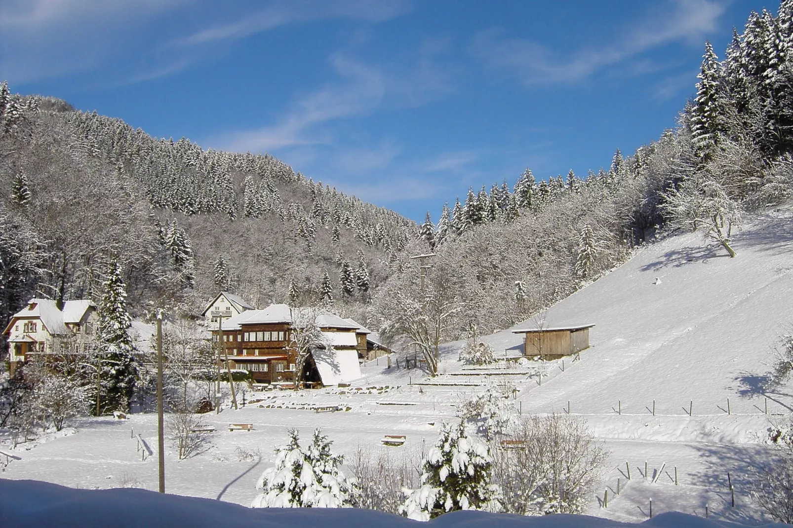 Landhaus Bächle-Gebied winter 1km