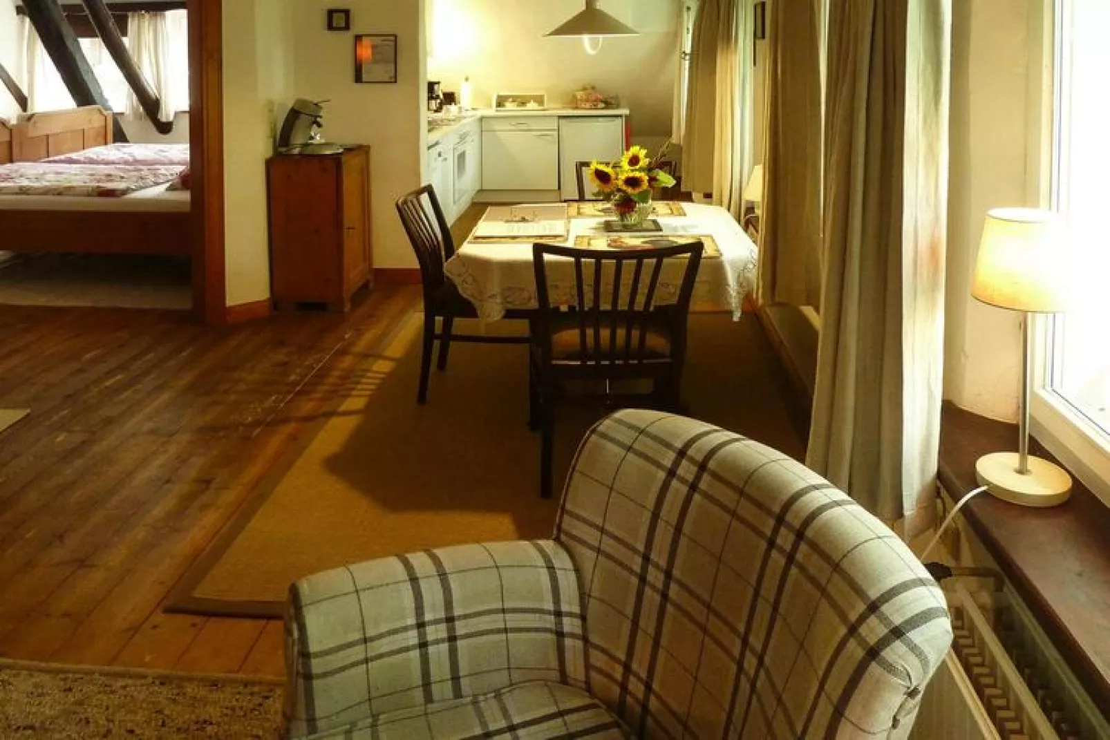 Appartement in een vakantieboerderij, Dorfmark-Woonkamer