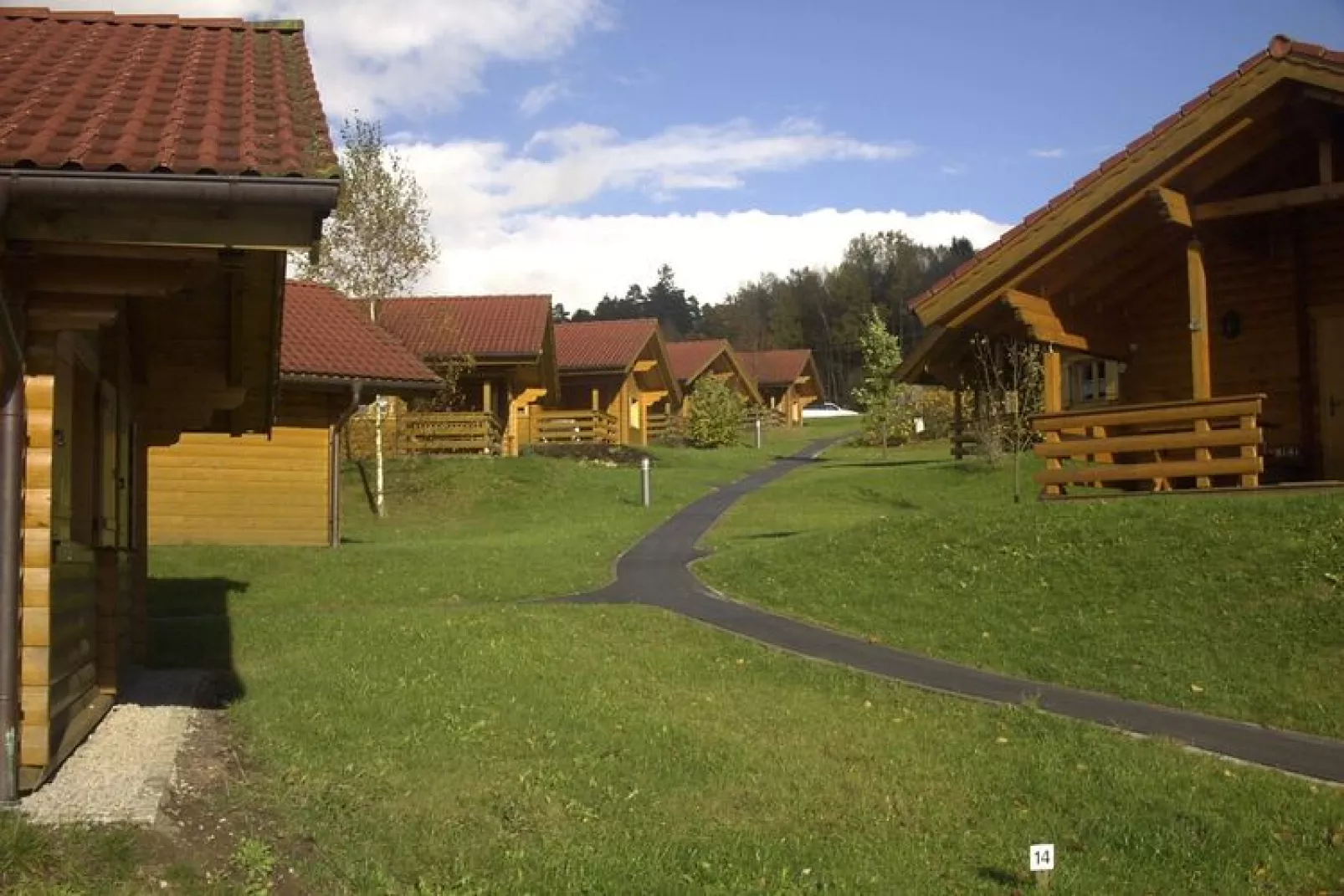 Blockhaus Stamsried-Typ A-Buitenkant zomer