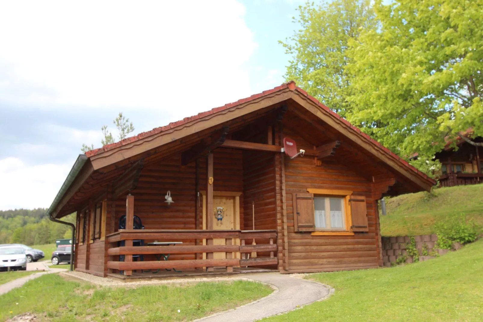 Blockhaus Stamsried-Typ A-Buitenkant zomer