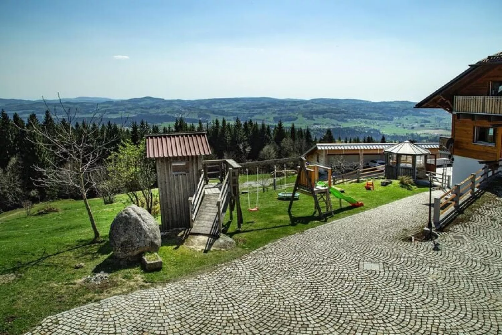 Ferienhaus Panoramablick Neureichenau-Ferienhaus Panoramablick 75 qm-Uitzicht zomer