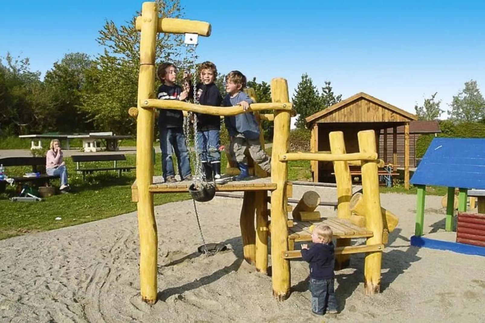 Feriendorf Öfingen -48 qm Typ B Scout-Tuinen zomer