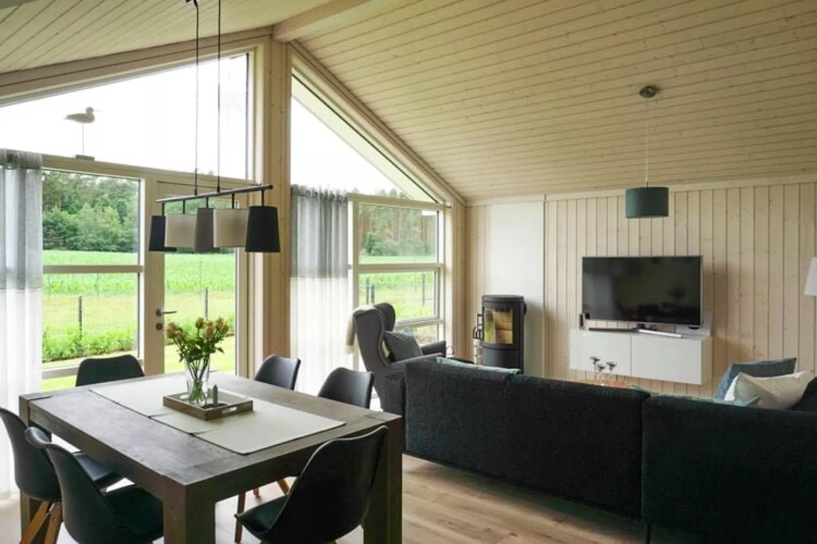 Sommerhus-nordlys 80 qm-Woonkamer