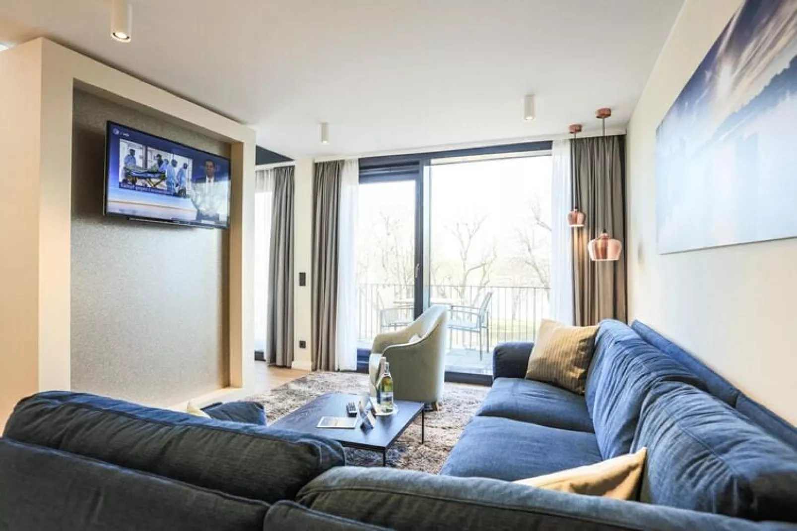 Apartments im MAREMÜRITZ Yachthafen Resort & Spa / Kompass Maisonette 70 qm-Woonkamer