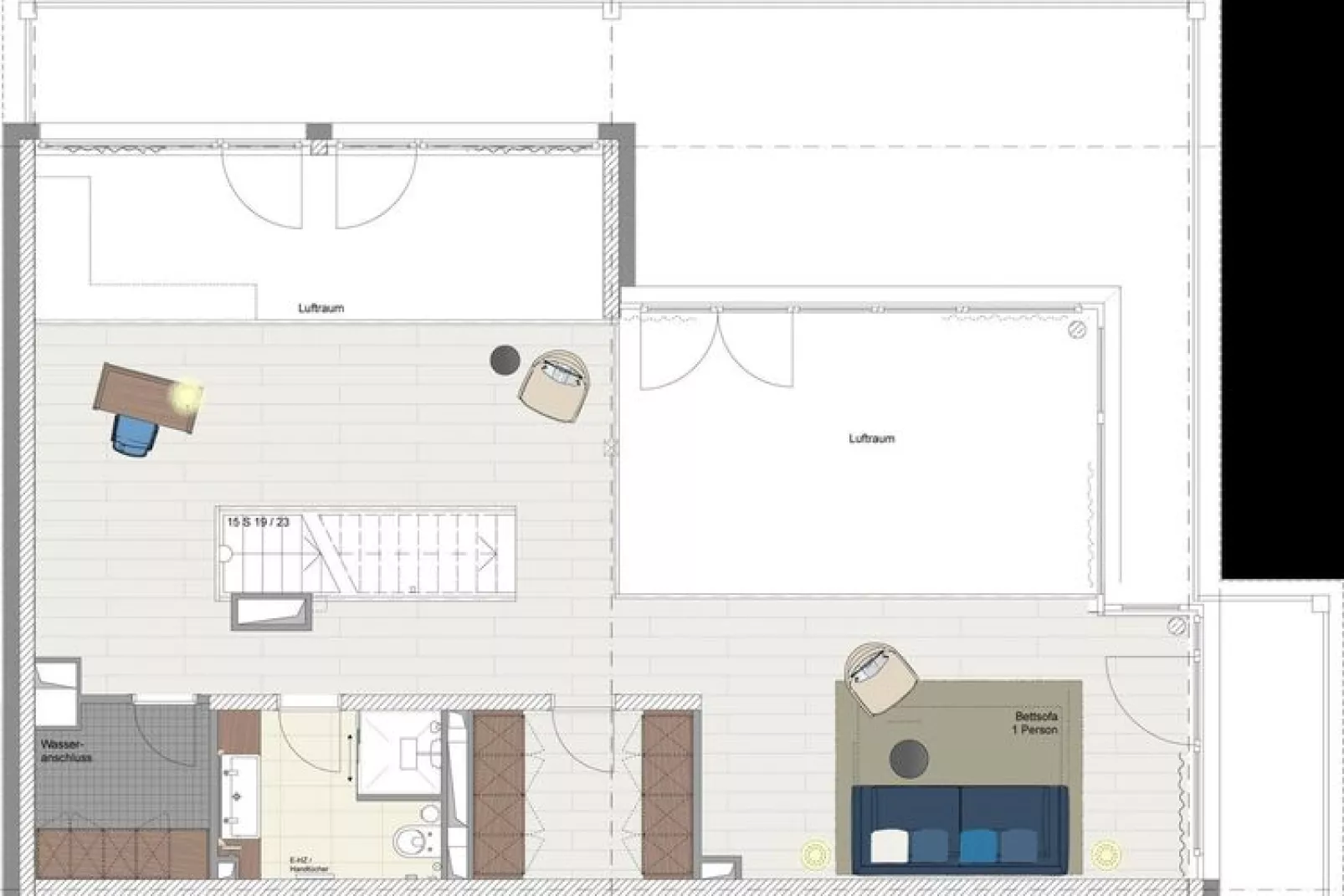 Apartments im MAREMÜRITZ Yachthafen Resort & Spa / Mare Grand Maisonette Suite 2 Personen-Plattegrond