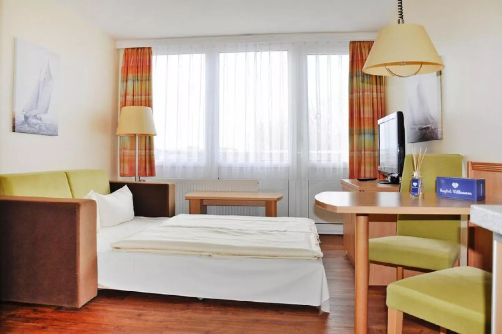 1-Zimmer-Apartment Seeseite "Am Park"-Slaapkamer