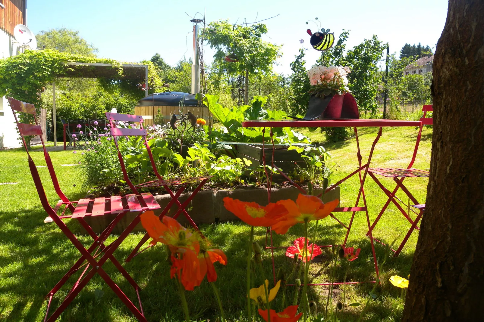 Gîte la Verrerie-Tuinen zomer