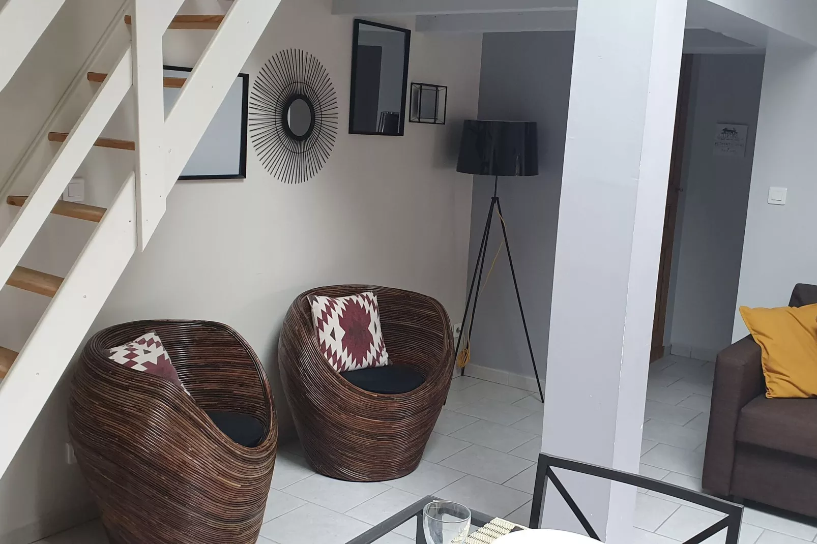 Mazet avec piscine à Orgon - Woonkamer