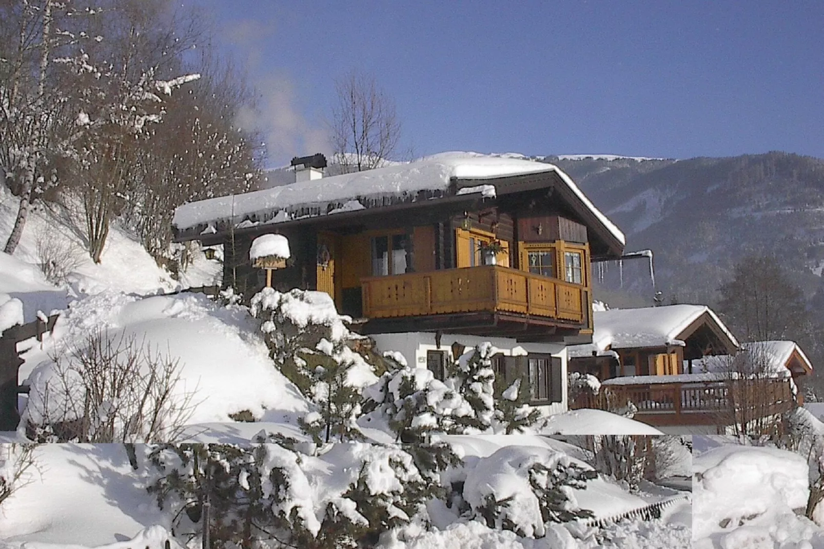 Chalet an der Piste-Exterieur winter