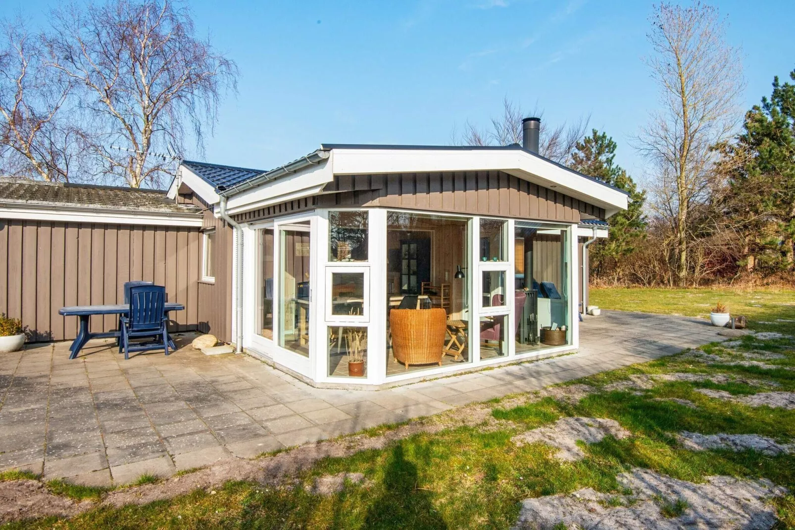 Leuke cottage in Knebel met een infraroodsauna-Uitzicht