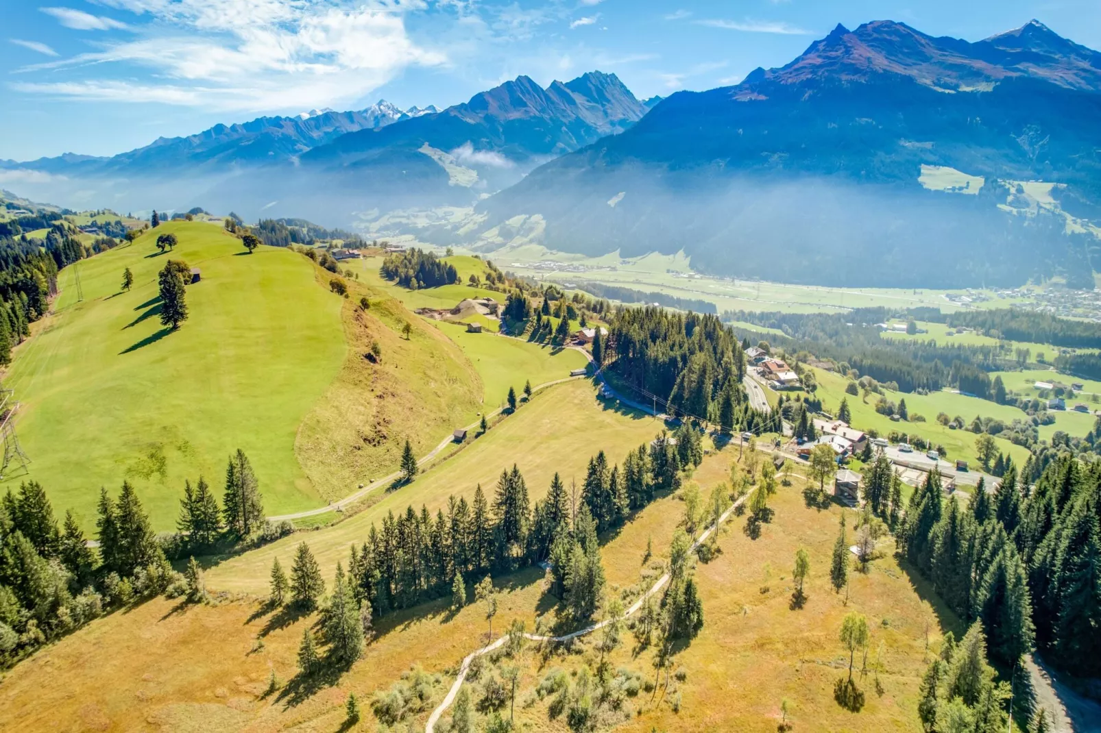 Panorama Chalet Barda-Gebieden zomer 5km