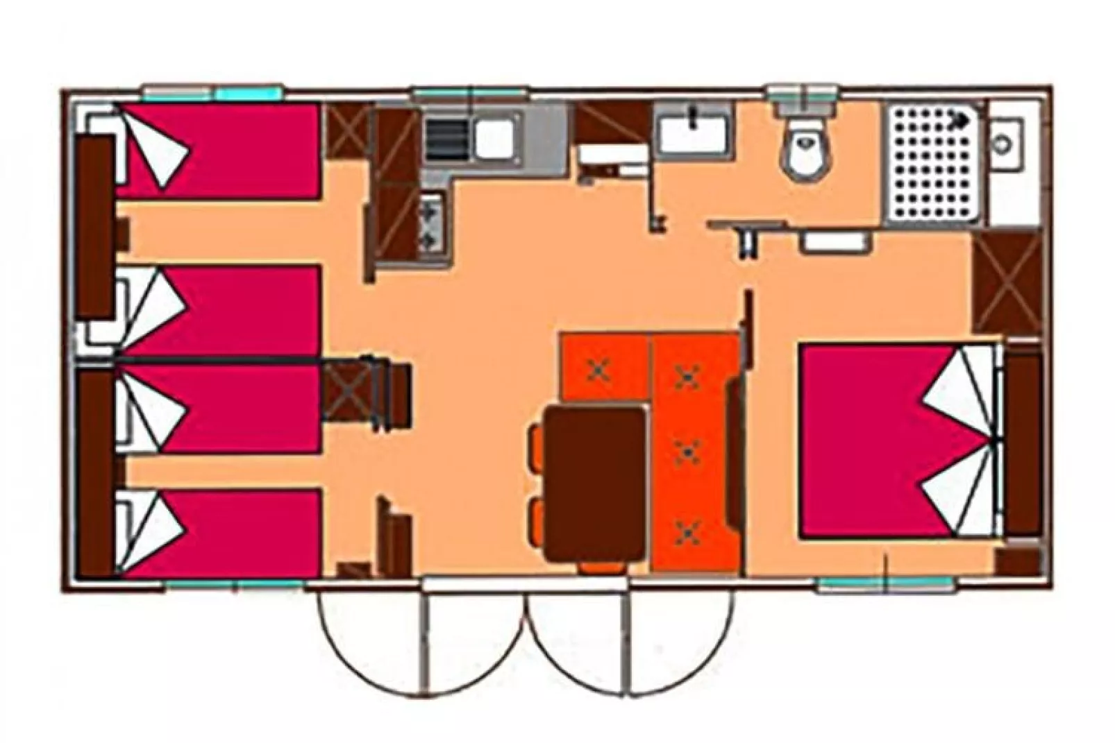 Holiday park Bella Italia, Peschiera-Girasole Suite MH H-Plattegrond