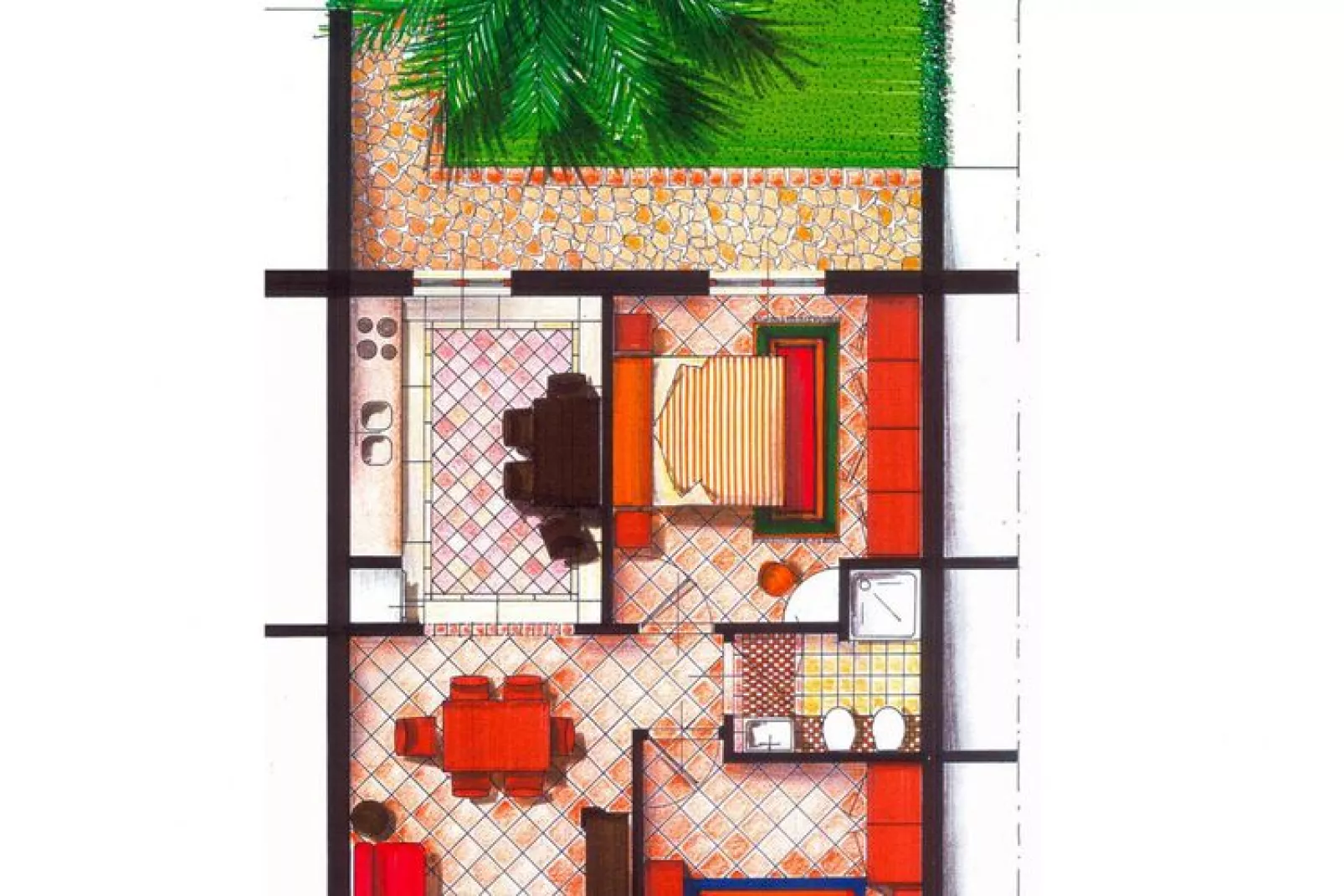 Apartments Dolcestate, Campofelice di Rocce-Bilo 2/4 pax-Plattegrond