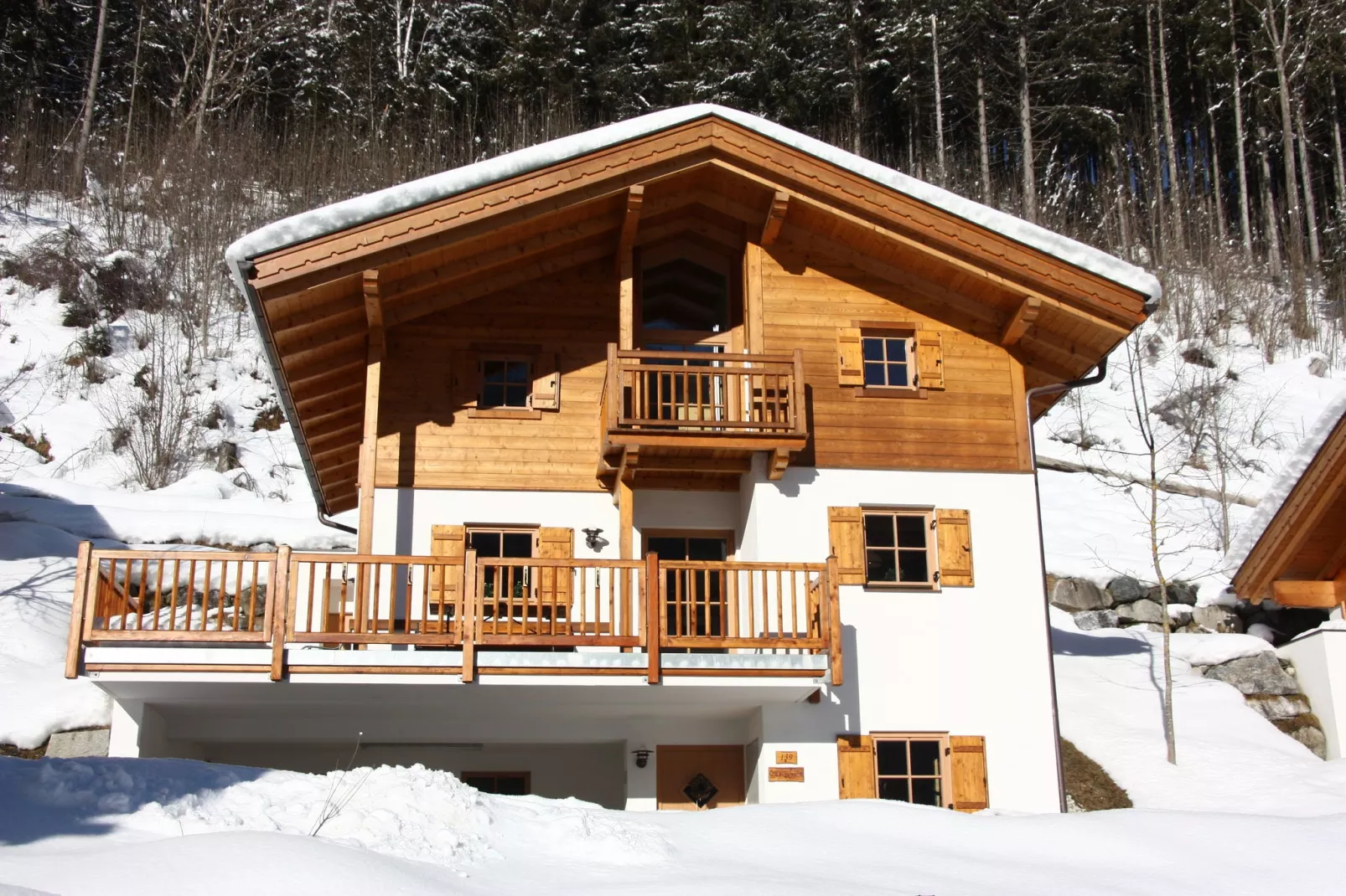 Chalets im Wald-Exterieur winter