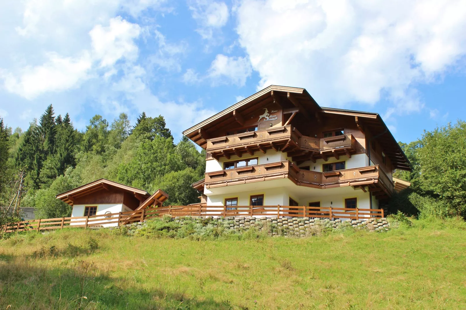 Mooi chalet in Saalbach-Hinterglemm op zonnige helling-Buitenkant zomer