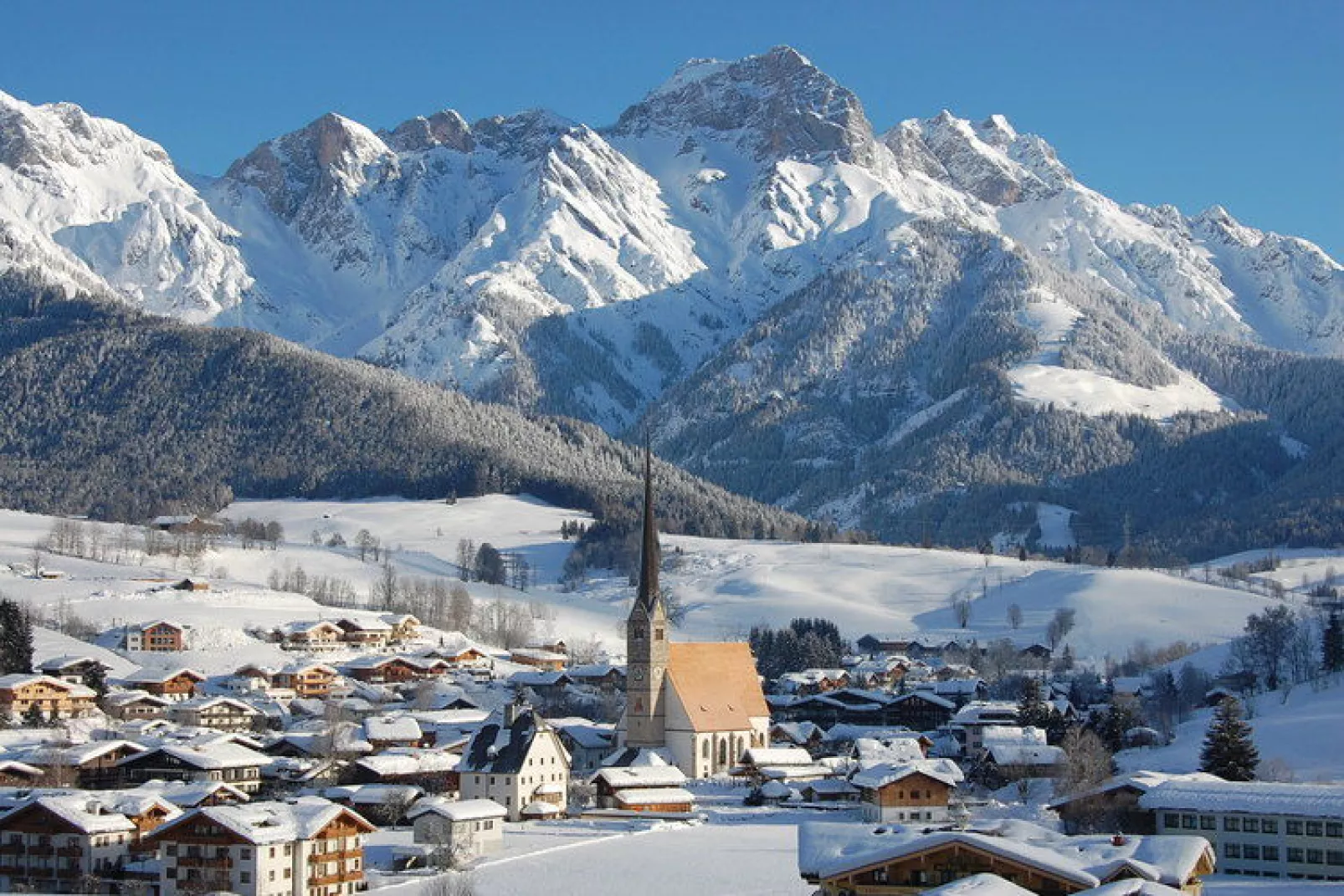 Panoramablick Maria Alm-Gebied winter 1km