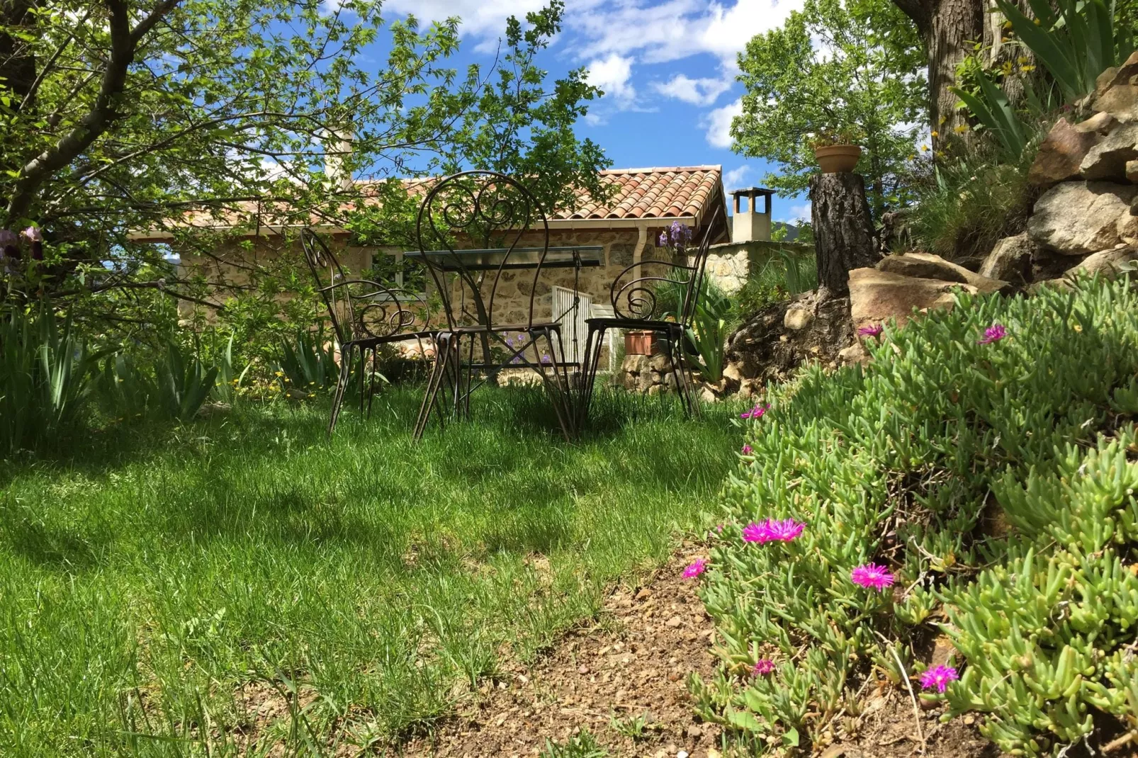 Maison de vacances - Saint-Pierre-de-Colombier-Tuinen zomer