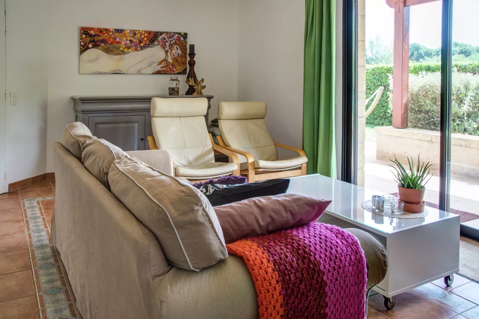 Maison 6 pers piscine partagée-Woonkamer