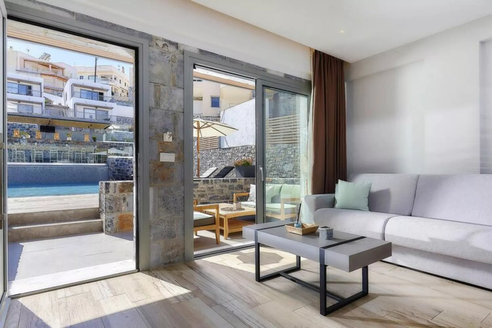 Appartementen Seascape Luxury Residences, Agia Pelagia-Woonkamer