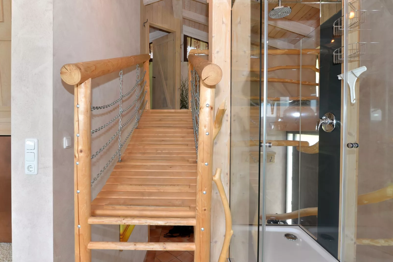 Uniek vakantiehuis in Viechtach met sauna-Badkamer