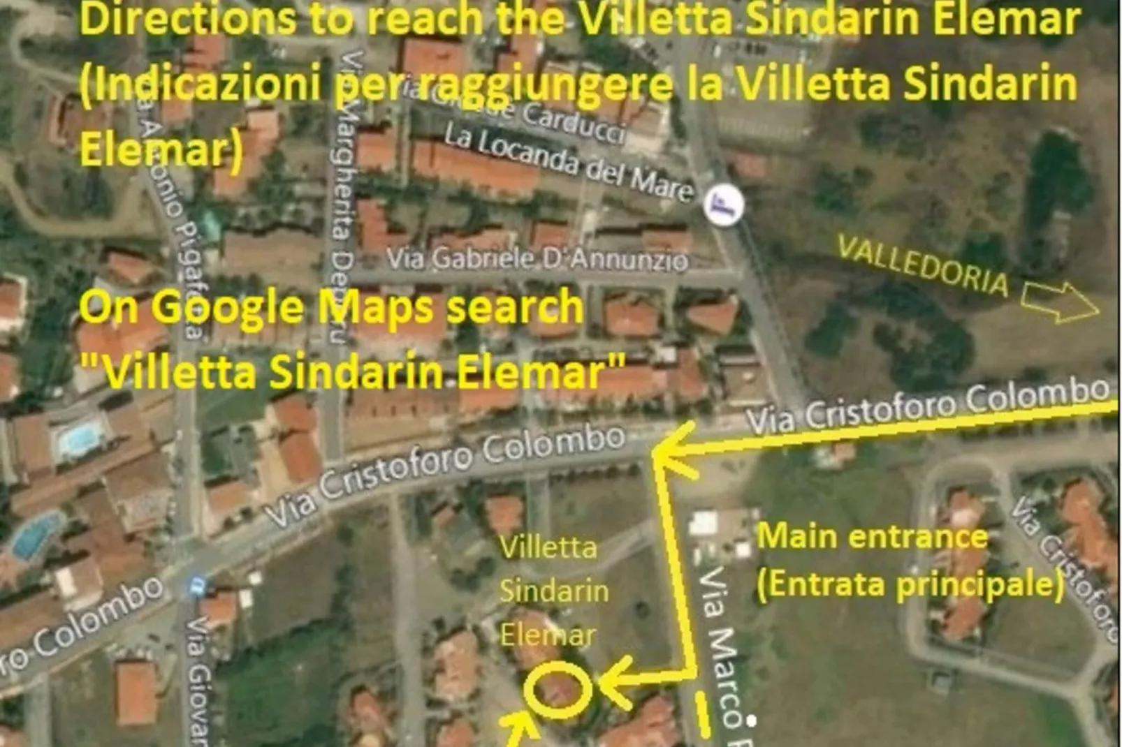Villetta Sindarin Elemar-Gebieden zomer 1km
