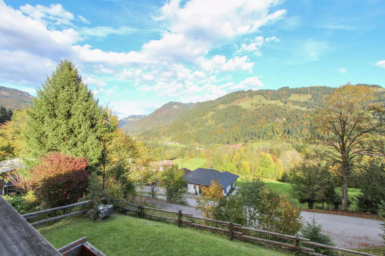 Chalet Niederndorferberg-Uitzicht zomer