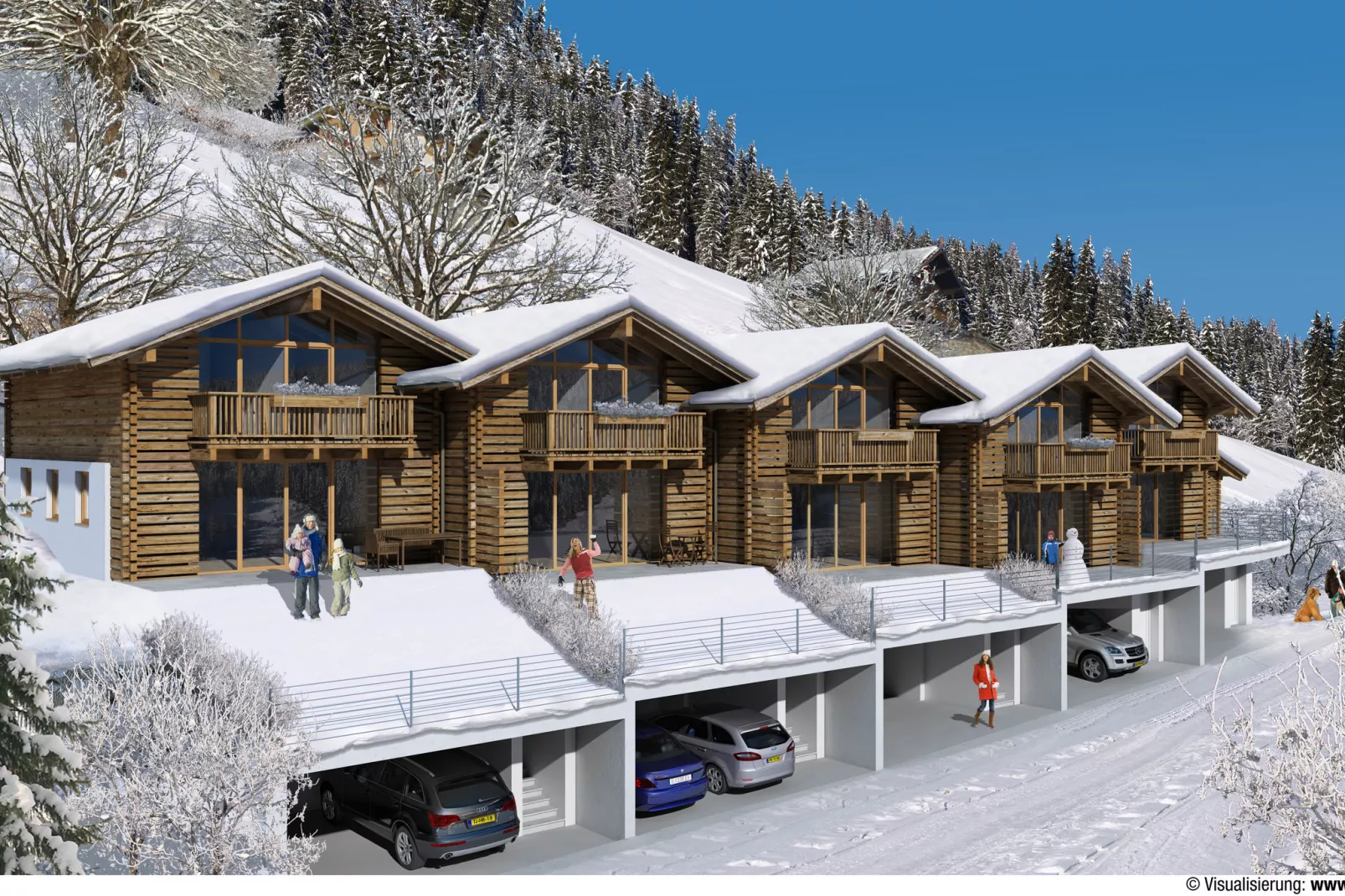 Drive in chalet-Exterieur winter