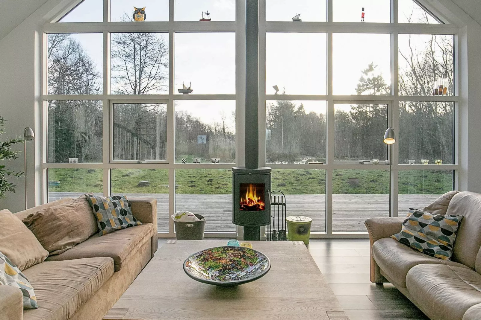 Sfeervol vakantiehuis in Funen met grote panormaische ramen-Binnen