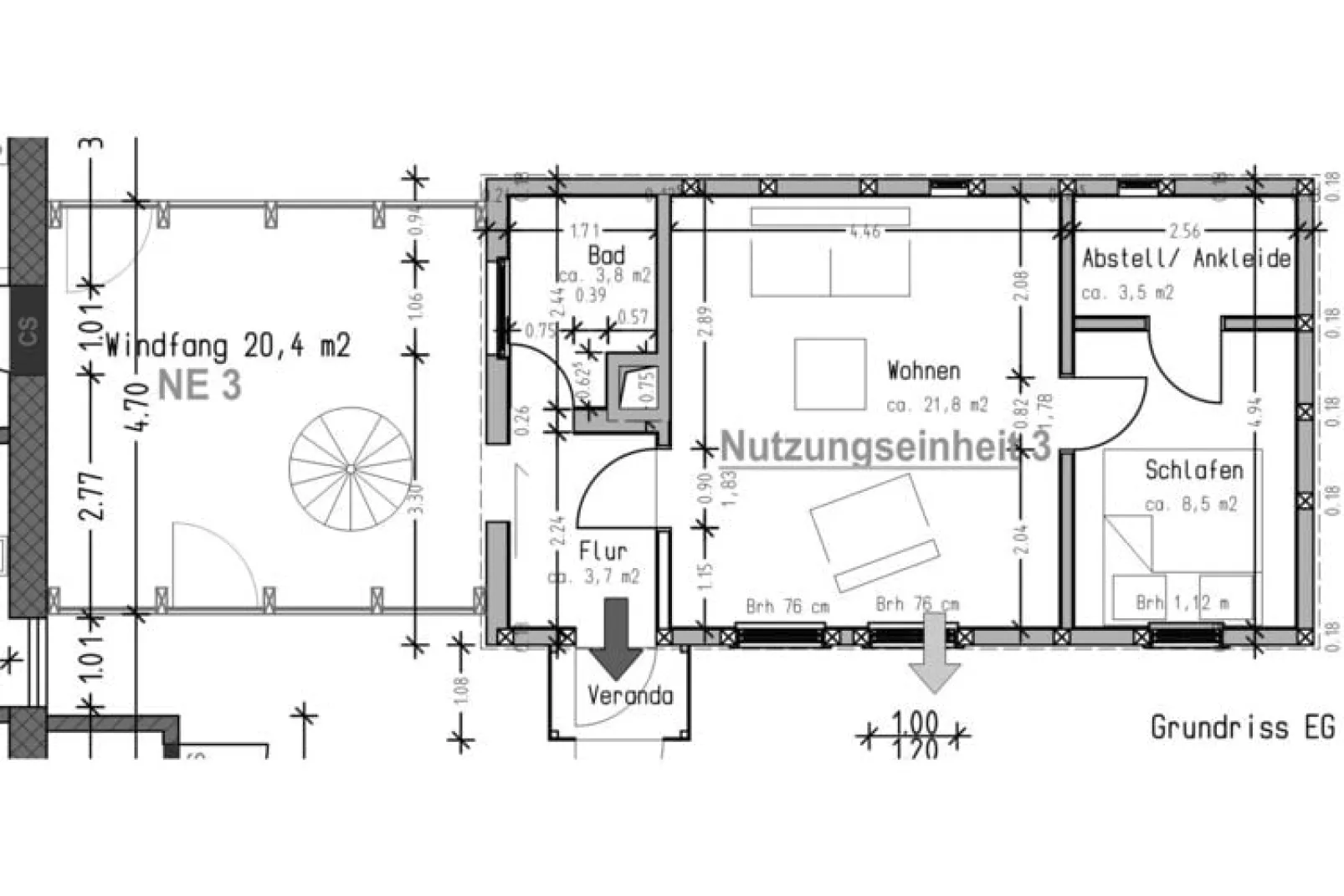 Ferienhaus Mönkes Kate-Plattegrond