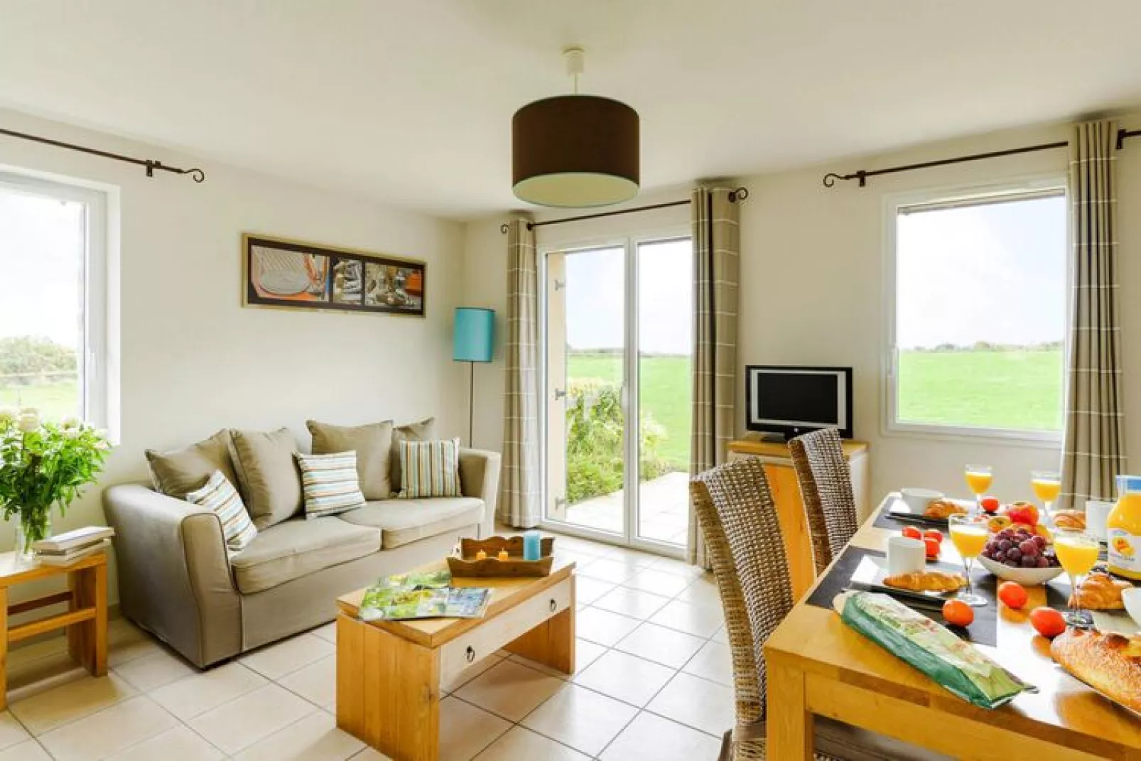 Residence Les Hauts de la Houle, Cancale-M.8X - Maisonnette Duplex 8 Pers.-Woonkamer
