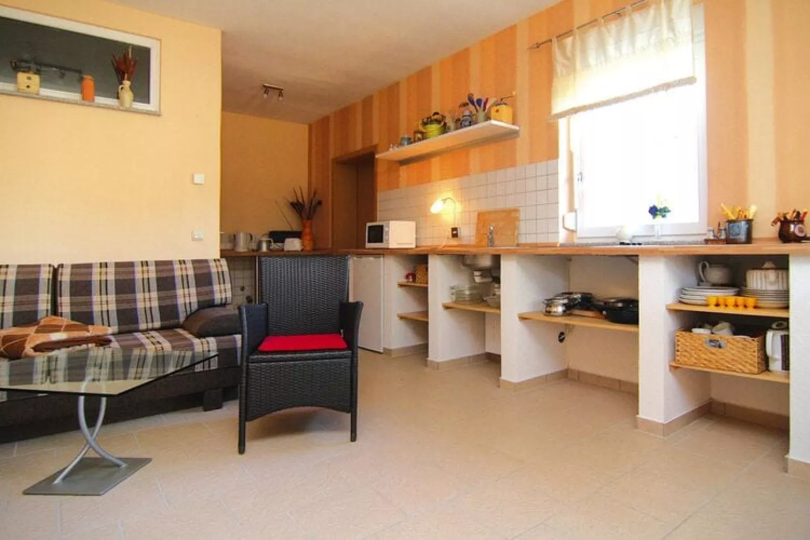 Ferienhaus 60 qm rollstuhlgerecht-Woonkamer