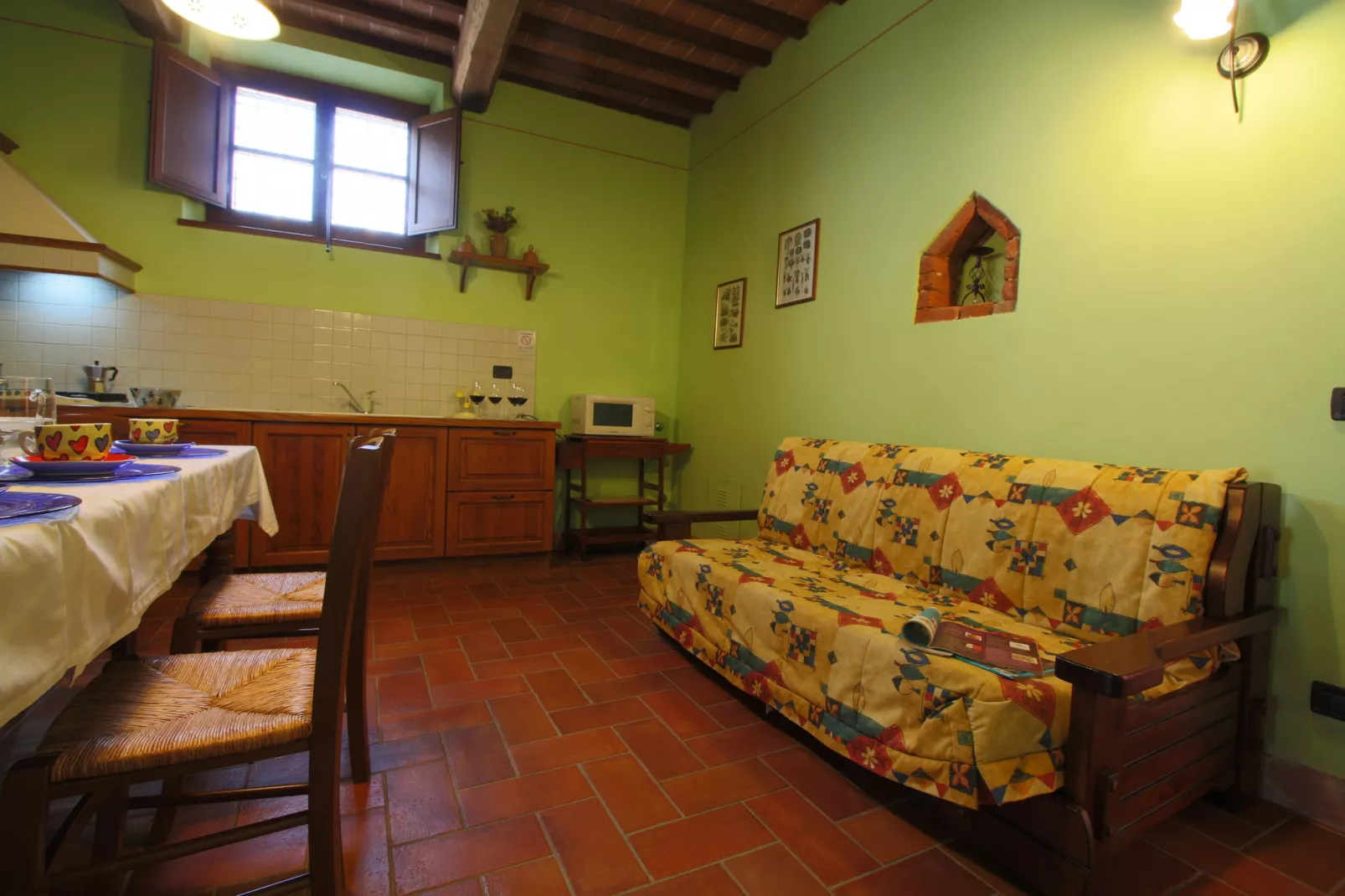 Landelijk appartement in Montepulciano met een zwembad-Woonkamer