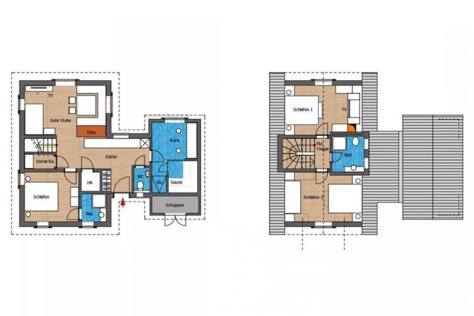 Exklusive Lodge 8  Personen-Plattegrond