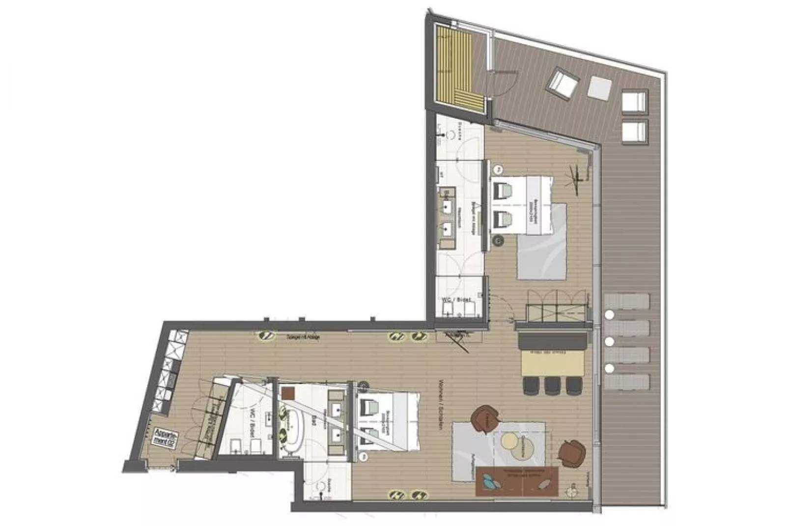 Mountain View Lofts - Granat 2 Personen-Plattegrond