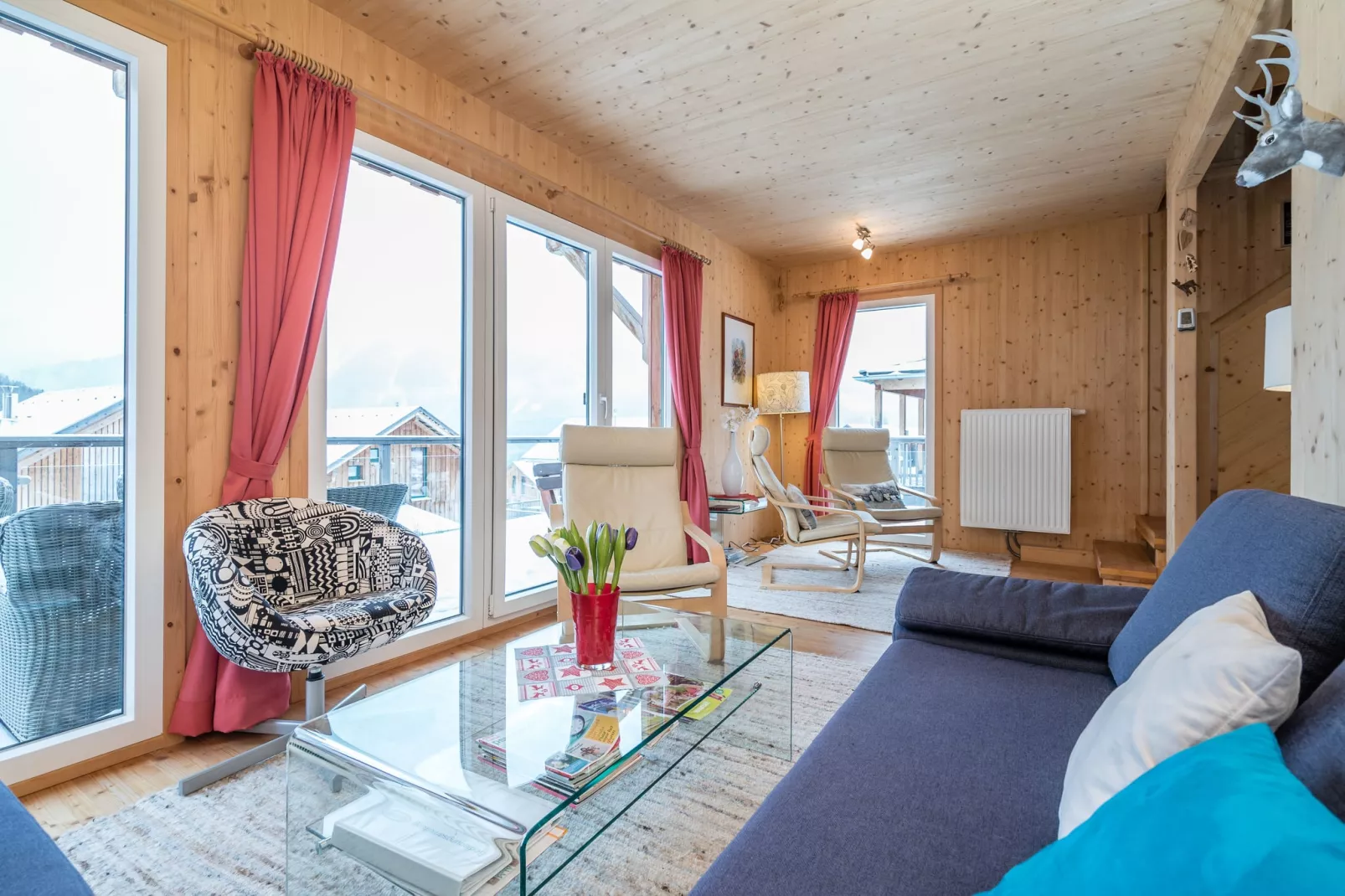 Luxe chalet in Hohentauern met adembenemend uitzicht-Woonkamer